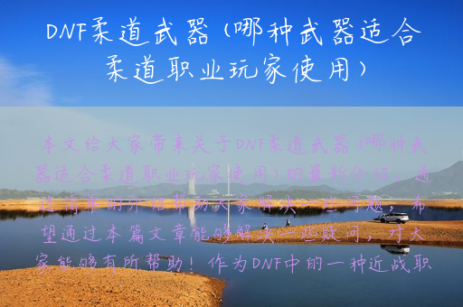DNF柔道武器(哪种武器适合柔道职业玩家使用)