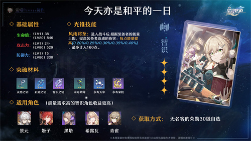 崩坏星穹铁道景元光锥推荐