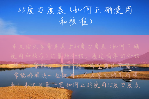 65度力度表(如何正确使用和校准)