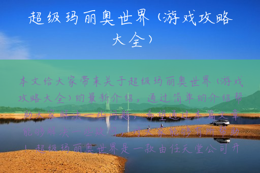超级玛丽奥世界(游戏攻略大全)