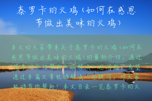 泰罗卡的火鸡(如何在感恩节做出美味的火鸡)