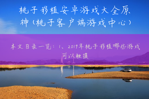 桃子移植安卓游戏大全原神(桃子客户端游戏中心)