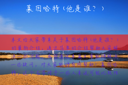 莱因哈特(他是谁？)