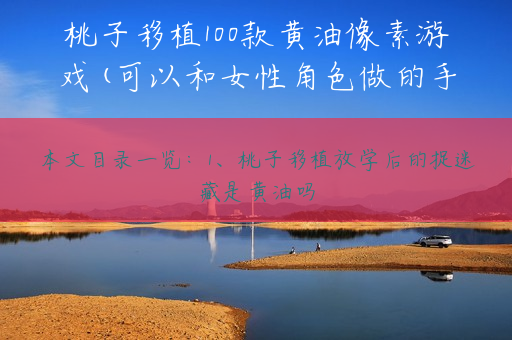桃子移植100款黄油像素游戏(可以和女性角色做的手机游戏)