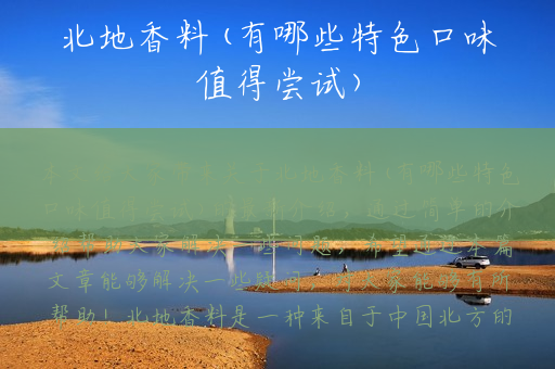 北地香料(有哪些特色口味值得尝试)