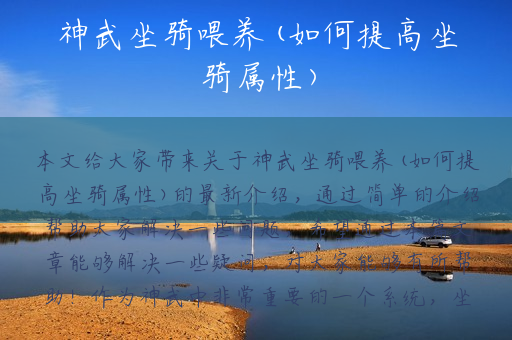 神武坐骑喂养(如何提高坐骑属性)