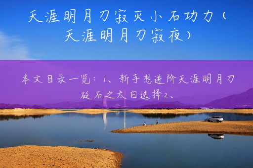 天涯明月刀寂灭小石功力(天涯明月刀寂夜)