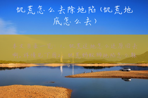 饥荒怎么去除地陷(饥荒地底怎么去)