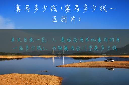 赛马多少钱(赛马多少钱一匹图片)