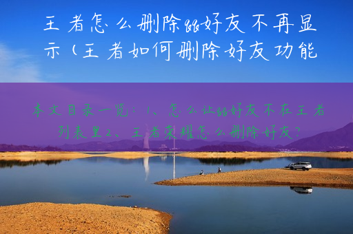 王者怎么删除qq好友不再显示(王者如何删除好友功能)
