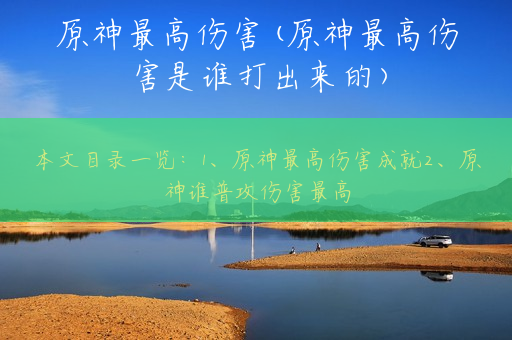 原神最高伤害(原神最高伤害是谁打出来的)
