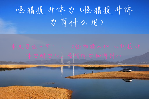 怪猎提升体力(怪猎提升体力有什么用)